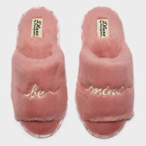 Women's dluxe by dearfoams Be Mine Fur Slide Slippers - Pink